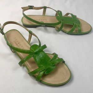 Talbots Vintage Green Strappy Leather Sandals